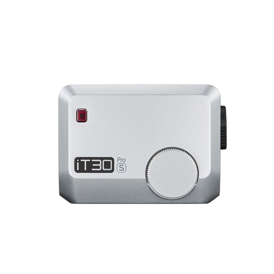 Top view of white Godox iT30Pro TTL Mini Flash on a white background.