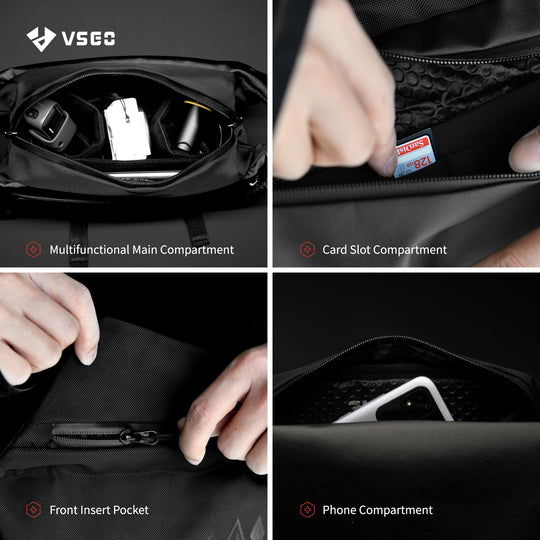 VSGO V-BP05L 黑色 Snipe 相机日常单肩包 4L
