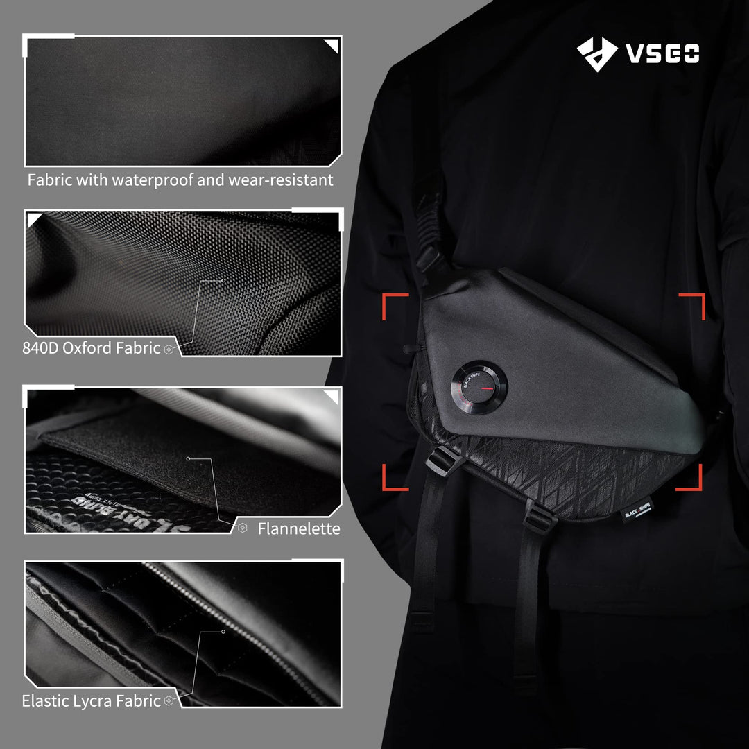 VSGO V-BP05L 黑色 Snipe 相机日常单肩包 4L