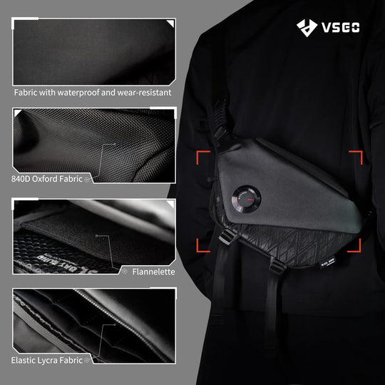 VSGO V-BP05L 黑色 Snipe 相机日常单肩包 4L