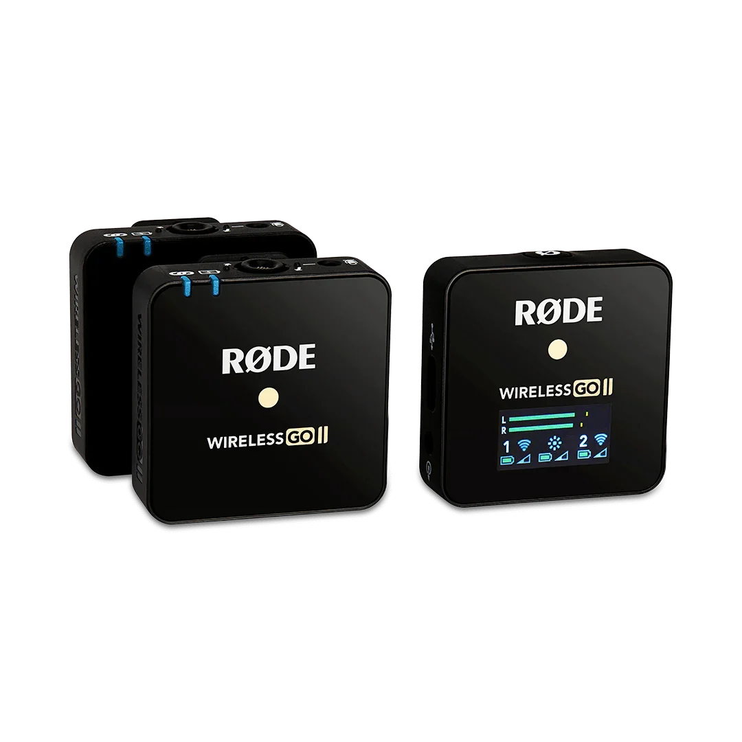 Rode Wireless GO II 2 Person Compact Digital Wireless Microphone System Recorder 2.4 GHz, Black - Red Dot Photo