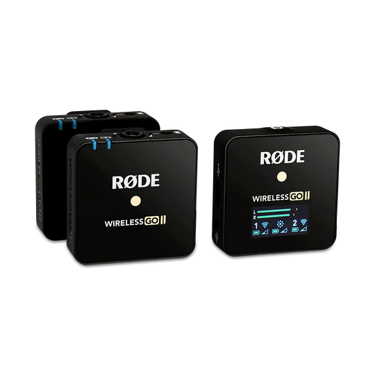 Rode Wireless GO II 2 Person Compact Digital Wireless Microphone System Recorder 2.4 GHz, Black - Red Dot Photo