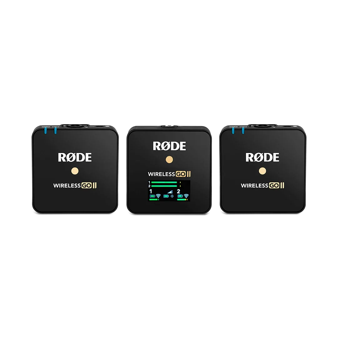 Rode Wireless GO II 2 Person Compact Digital Wireless Microphone System Recorder 2.4 GHz, Black - Red Dot Photo