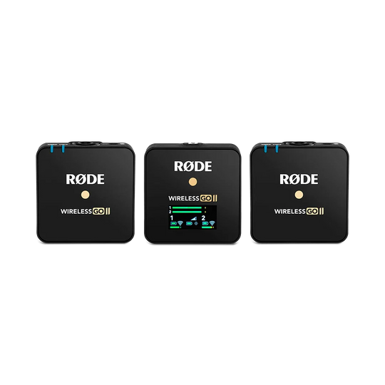 Rode Wireless GO II 2 Person Compact Digital Wireless Microphone System Recorder 2.4 GHz, Black - Red Dot Photo