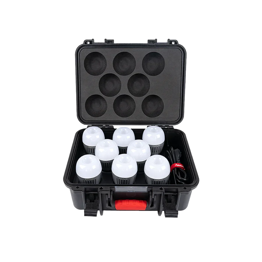 Aputure Accent B7C RGBWW LED 8-Light Kit with Charging Case - Red Dot Photo