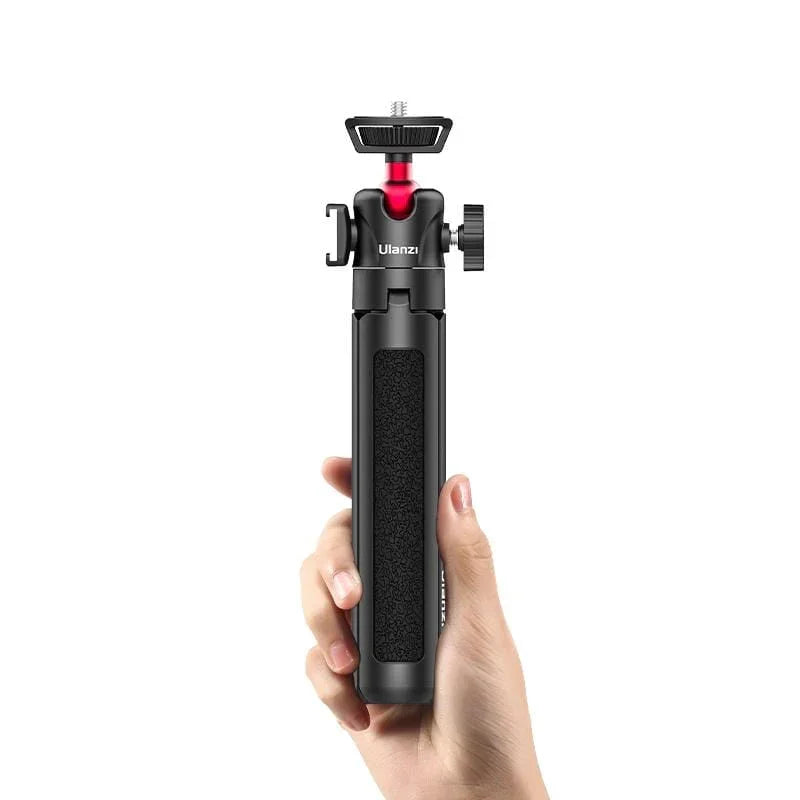 Ulanzi MT-16 MT 16 Extendable Selfie Stick Tripod 4-Section (44cm) 2KG Payload with 360° Swivel Ball Head and Cold shoe - Red Dot Photo