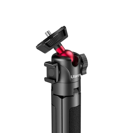 Ulanzi MT-16 MT 16 Extendable Selfie Stick Tripod 4-Section (44cm) 2KG Payload with 360° Swivel Ball Head and Cold shoe - Red Dot Photo