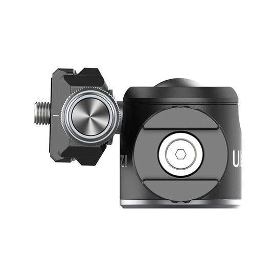 Ulanzi U-80L Arca Side Cold Shoe Ball Head with metallic components on a white background