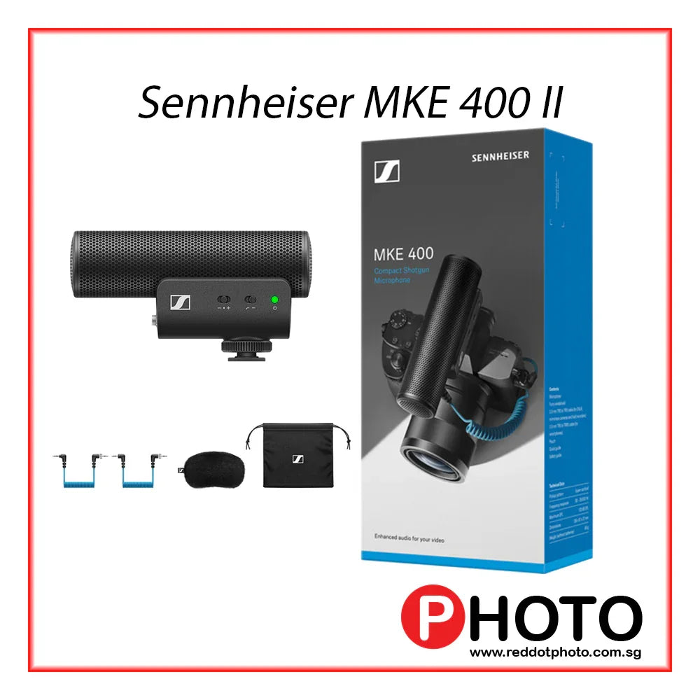 Sennheiser MKE 400 Camera-Mount Shotgun Microphone (2nd Generation) - Red Dot Photo