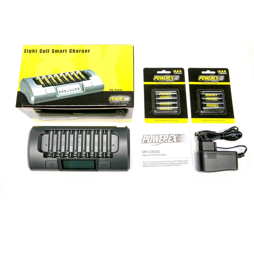 MAHA Powerex MH-C800S C800 8 Slot AA / AAA NiMH Professional Battery Charger Smart Battery Charger - Red Dot Photo