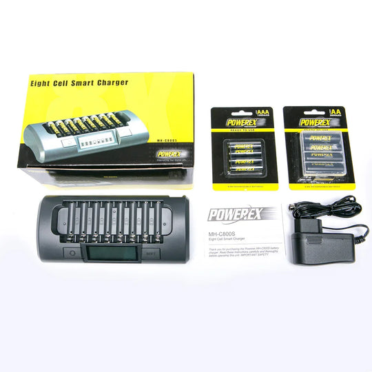 MAHA Powerex MH-C800S C800 8 Slot AA / AAA NiMH Professional Battery Charger Smart Battery Charger - Red Dot Photo