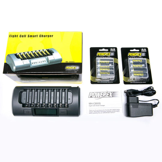 MAHA Powerex MH-C800S C800 8 Slot AA / AAA NiMH Professional Battery Charger Smart Battery Charger - Red Dot Photo