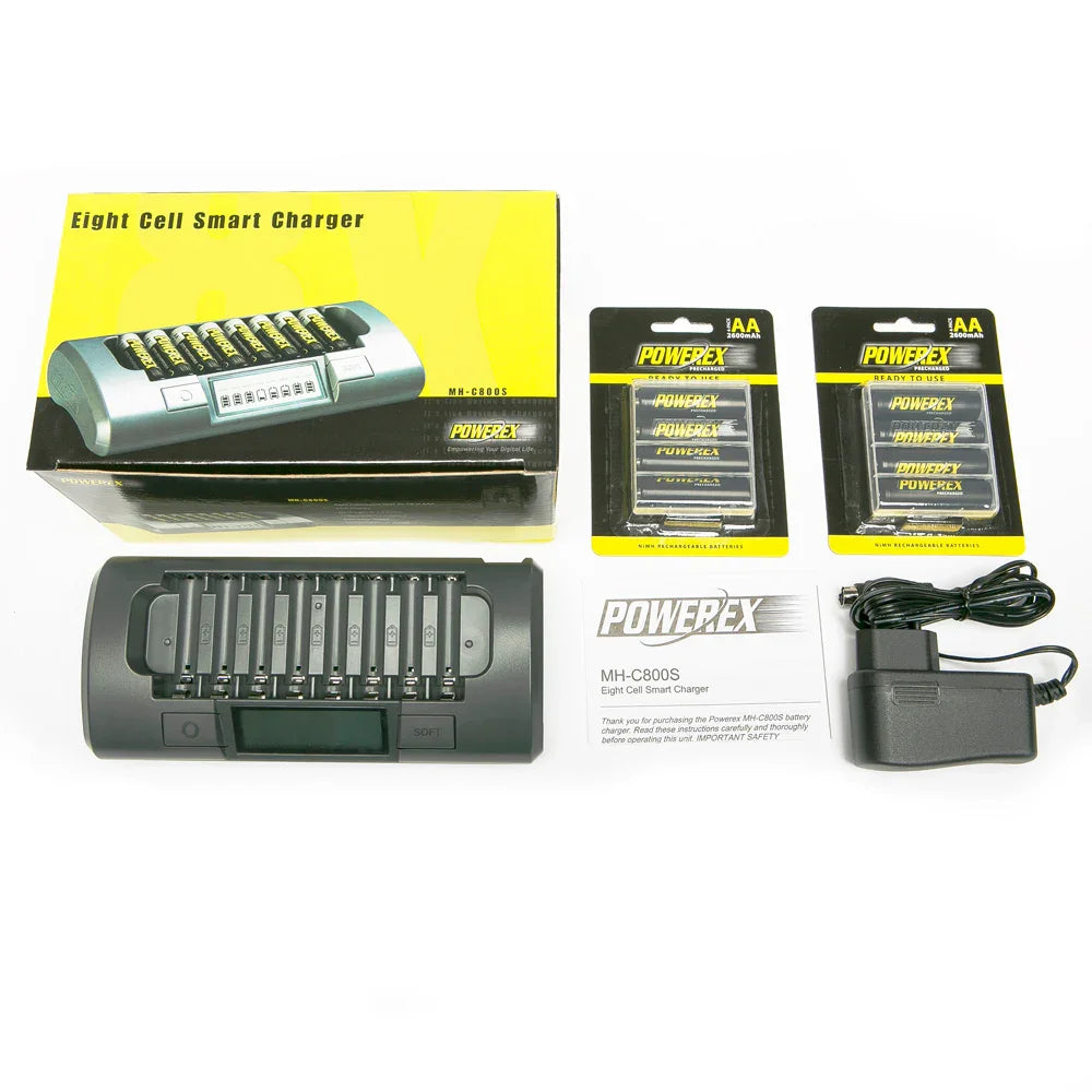 MAHA Powerex MH-C800S C800 8 Slot AA / AAA NiMH Professional Battery Charger Smart Battery Charger - Red Dot Photo