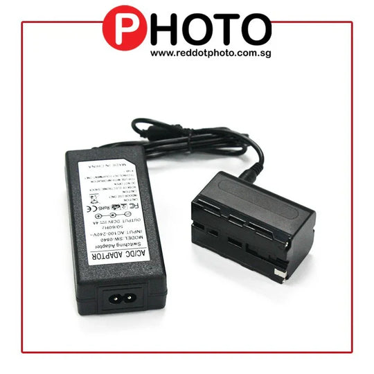 NP-F750 Dummy Battery for Sony NP-F550/750/960 series batteries to AC power (UK) - Red Dot Photo