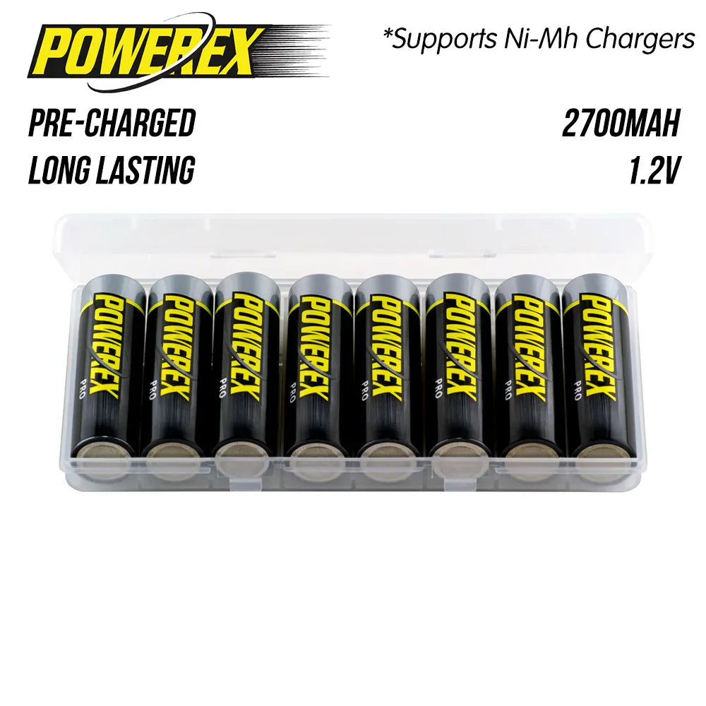 [FREE DELIVERY] Powerex Pro Precharged AA Rechargeable NiMH Batteries 2700mAh (8-pack) - Red Dot Photo