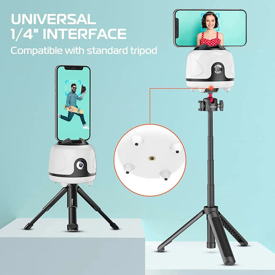 Ulanzi Cameraman Smart Auto Tracking Mount Pan Smartphone Holder Rotation for Smartphone Selfie (Similar to PIVO POD) - Red Dot Photo