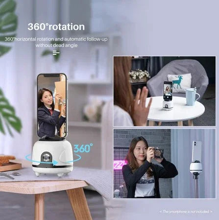 Ulanzi Cameraman Smart Auto Tracking Mount Pan Smartphone Holder Rotation for Smartphone Selfie (Similar to PIVO POD) - Red Dot Photo