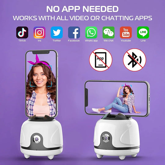 Ulanzi Cameraman Smart Auto Tracking Mount Pan Smartphone Holder Rotation for Smartphone Selfie (Similar to PIVO POD) - Red Dot Photo