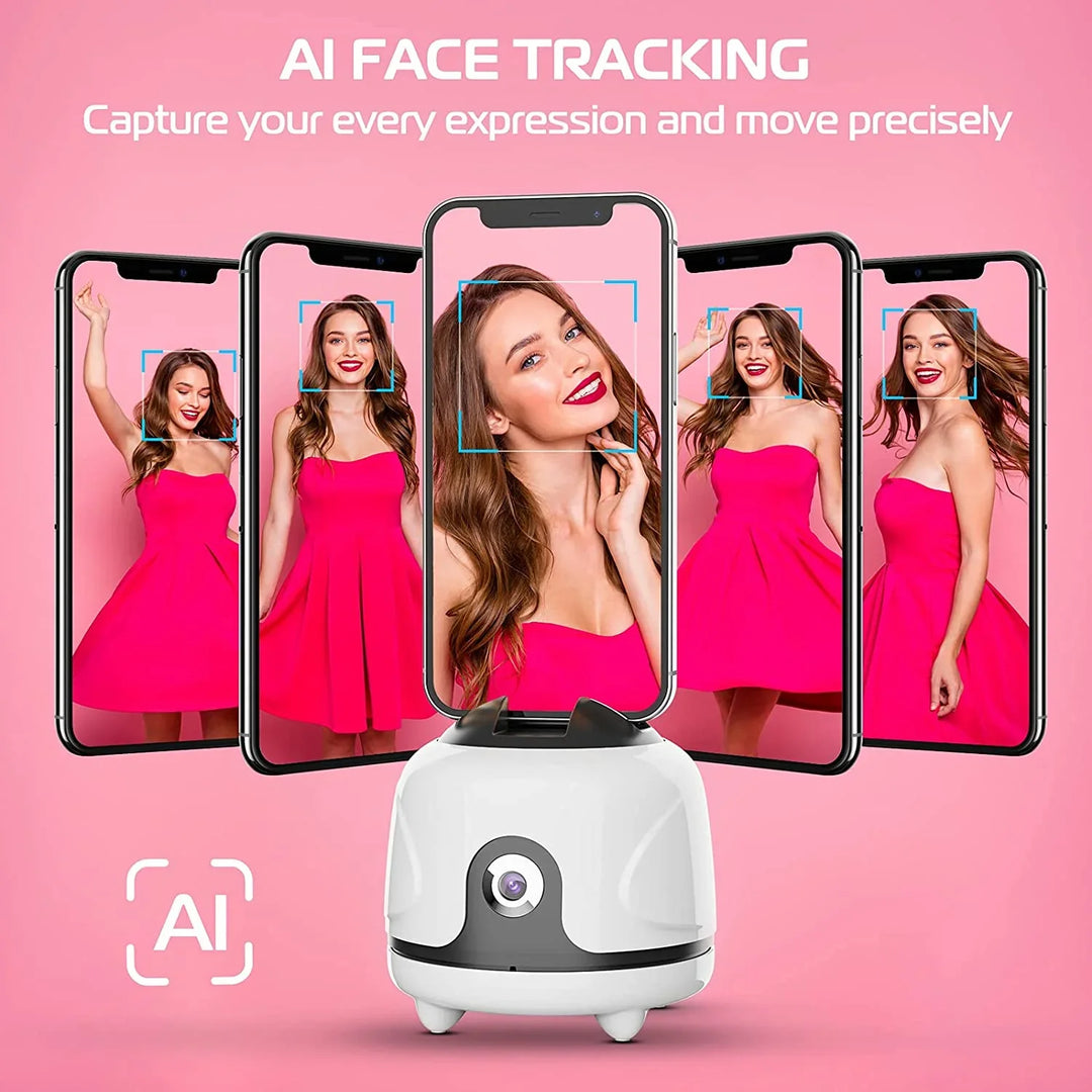 Ulanzi Cameraman Smart Auto Tracking Mount Pan Smartphone Holder Rotation for Smartphone Selfie (Similar to PIVO POD) - Red Dot Photo