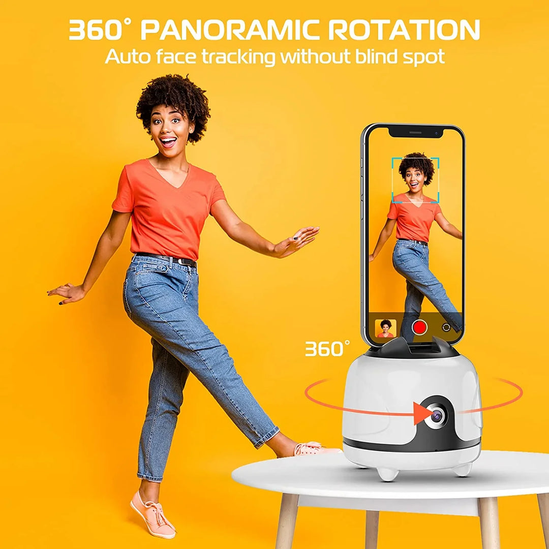 Ulanzi Cameraman Smart Auto Tracking Mount Pan Smartphone Holder Rotation for Smartphone Selfie (Similar to PIVO POD) - Red Dot Photo