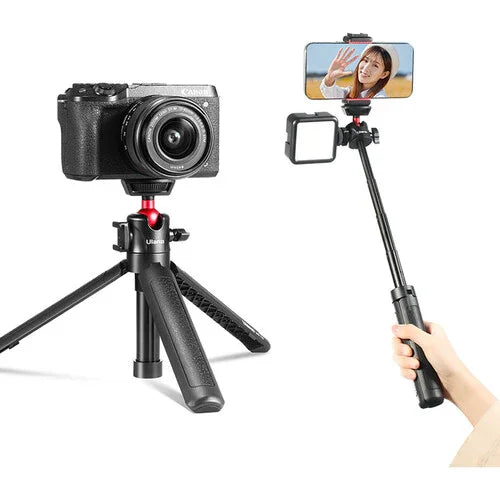 Ulanzi MT-16 MT 16 Extendable Selfie Stick Tripod 4-Section (44cm) 2KG Payload with 360° Swivel Ball Head and Cold shoe - Red Dot Photo