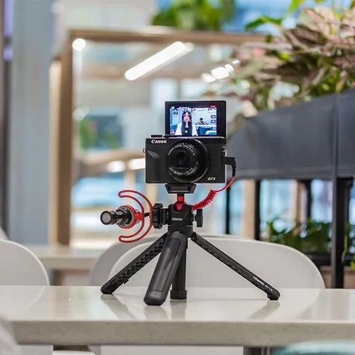 Ulanzi MT-16 MT 16 Extendable Selfie Stick Tripod 4-Section (44cm) 2KG Payload with 360° Swivel Ball Head and Cold shoe - Red Dot Photo