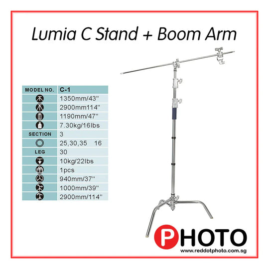 Lumia Century lighting stand (C-stand) - Red Dot Photo