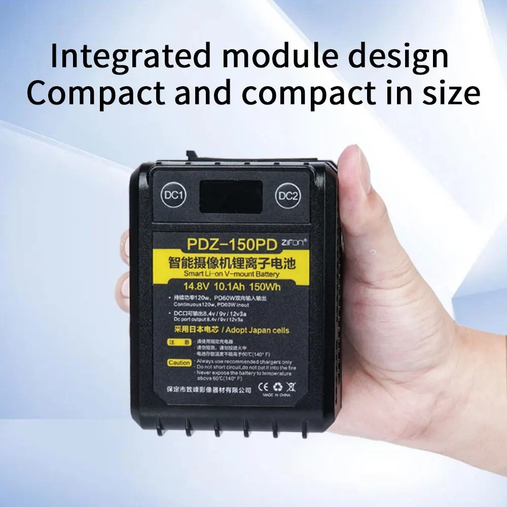 ZiFon PDZ-150PD 150Wh 14.8V V 型接口电池（适用于 Aputure）