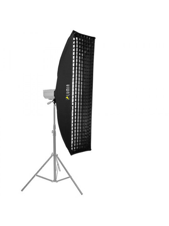 Lumia 40x120cm Studio Strip 柔光箱带网格（Bowen 安装）快速折叠柔光箱，兼容 Aputure 和 Godox