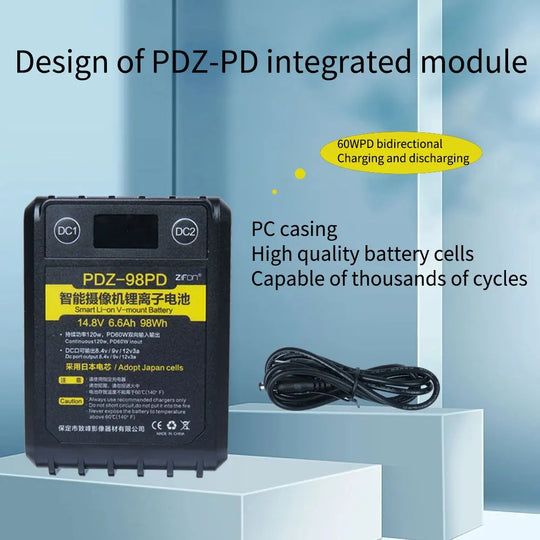 ZiFon PDZ-150PD 150Wh 14.8V V 型接口电池（适用于 Aputure）
